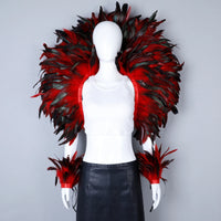 Elegant Women's 2-Piece Shawl Set Cosplay Feather Punk Style for Halloween Masquerade Ball Party Carnival New