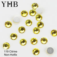 YHB 101-133Cold Fixation Crystal Cristales Flatback Silver Back Non Hotfix Rhinestones For Bags Shoes Garment Phone DIY Nail Art
