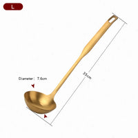 Cooking Tools Hot Pot Spoon Creative Color Home Stainless Steel Matte Gold Soup Spoon Colander Set Wall Mounted Kitchen Utensils