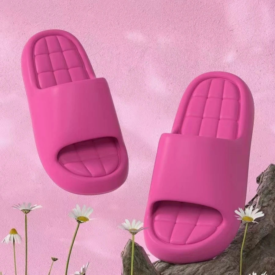 Women's Slippers Cool Summer Soft Sole Fashion Indoor Non Slip Open Toed Breathable House Comfy Men Bedroom Shoes