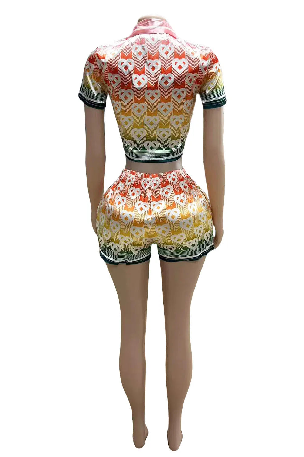 STYLISH LADY Letter Printed Sporty 2 Piece Set Women Short Sleeve Crop Top and Shorts Suits 2025 Summer Casual Street Outfits