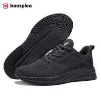 Baasploa Men Running Shoes Brand Mesh Breathable Casual Sneakers Male Lace-Up Comfort Lightweight Sport Shoes Non-Slip Outdoor