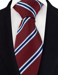 New Design Wedding 8CM Men Tie Dark Red Striped Paisley Flower Neckties For Men Business Party Groom Collar Accessories Gift