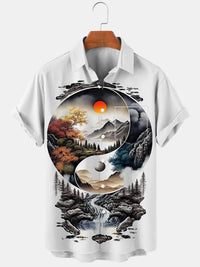 New Hawaii Spring/Summer Fashion Leisure Street Walk Tourist Beach Printed Full Open Short Sleeve Button Shirt, Quick Shipping