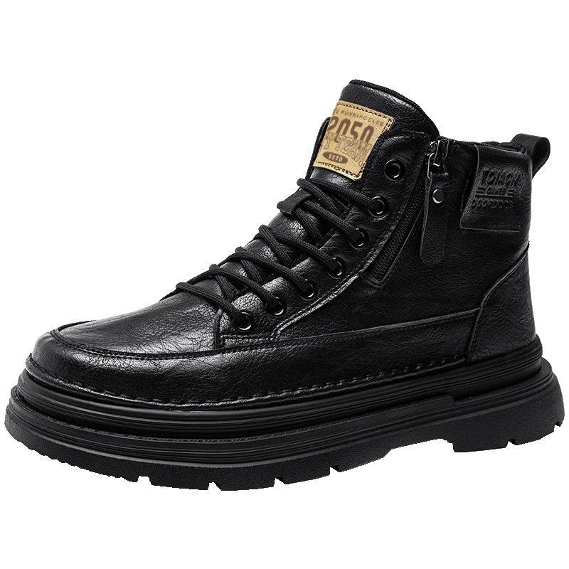 Men's high top boots new casual fashion comfort casual boots wear-resistant height increasing versatile high top workwear boots