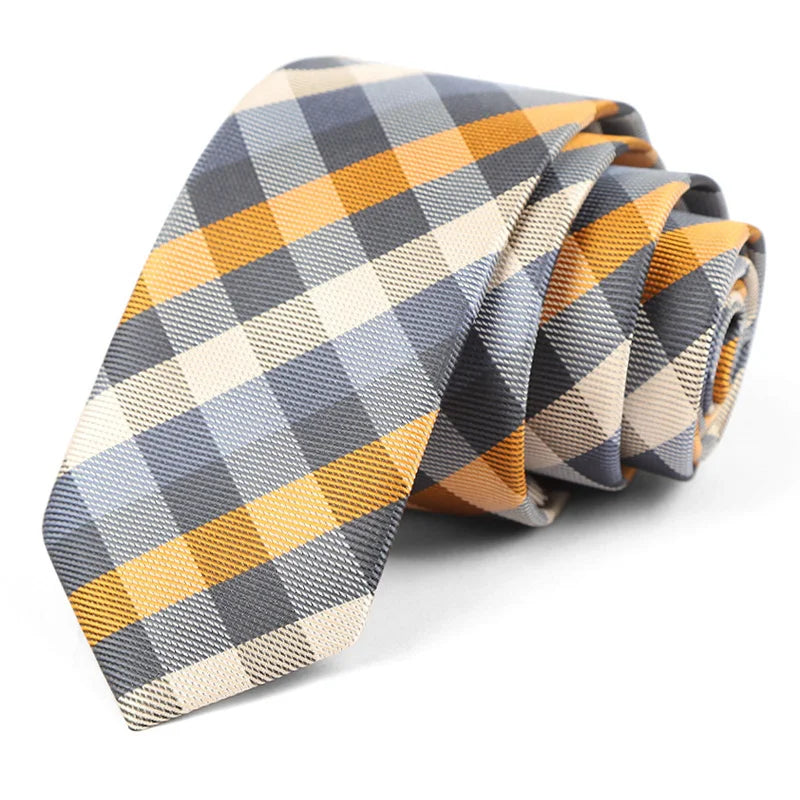 Luxury Skinny 6CM Mens Necktie Ties For Man Striped Plaid Floral Solid Jacquard Ascot Business Party Neck Tie Accssories