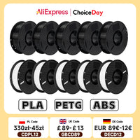 KINGROON 10KG PLA/ ABS/ PETG Filament 1.75mm Black White Gray , Wholesale 10 Rolls PLA ABS PETG Plastic For 3D Printer