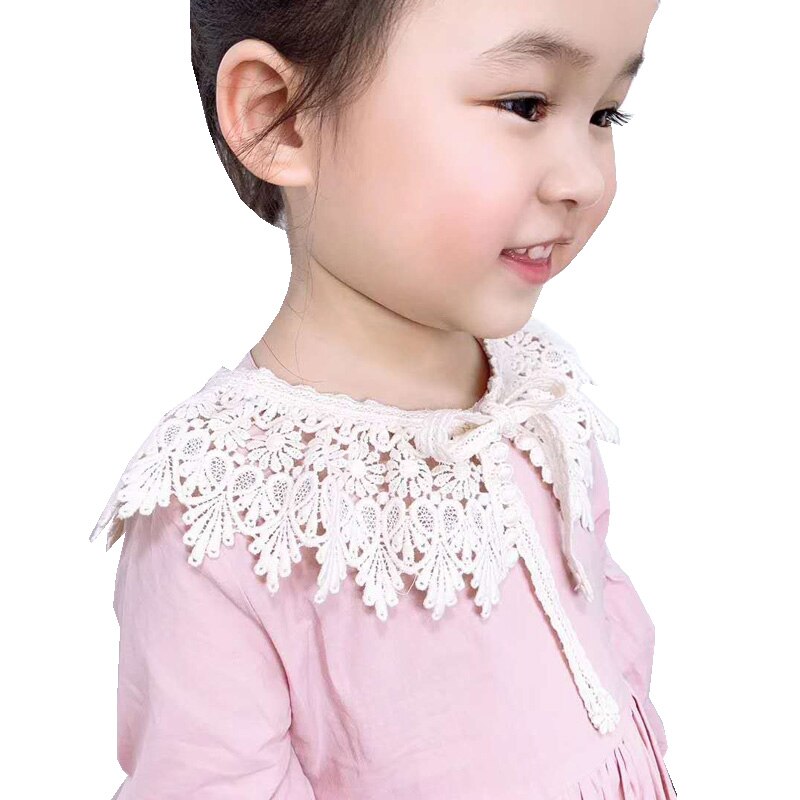 Lace Kids Bibs Shawl Cotton Collar Kids Neckwear for Girls All Match Hollow Out Children Girls Scarf Accessories 3-8Y