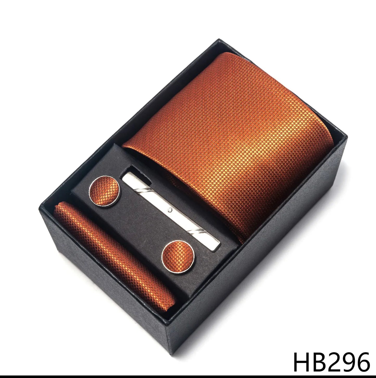 2025 New Design Fashion Brown Paisley Tie Handkerchief Cufflink Set For Men Necktie Clothing Accessories Birthday Present