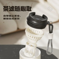 Insulated water cup, high appearance ceramic coffee cup, large capacity student with straw ice cream water cup