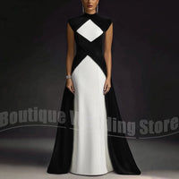 Evening Dresses for Women Fashion Pleated Draped Prom Gowns Slim Elegant High Collar Sleeveless Floor Length Party Dresses