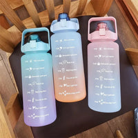 2 Liters Water Bottle Motivational Drinking Bottle Sports Water Bottle With Time Marker Portable Reusable Plastic Cups 900ml