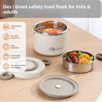 304 Stainless Steel Lunch Box 2 Layer Double Wall Thermal Food Jar, Insulated Bento Box Leakproof Lunch Container with lunch Bag