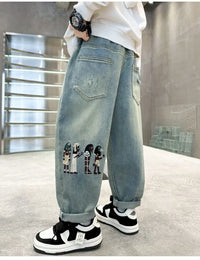 Jeans For Boys High Quality Children Clothes Casual Style Kids 2024 Spring Autumn New Arrival Denim Pants 5 6 7 8 9 10 11 12 14Y
