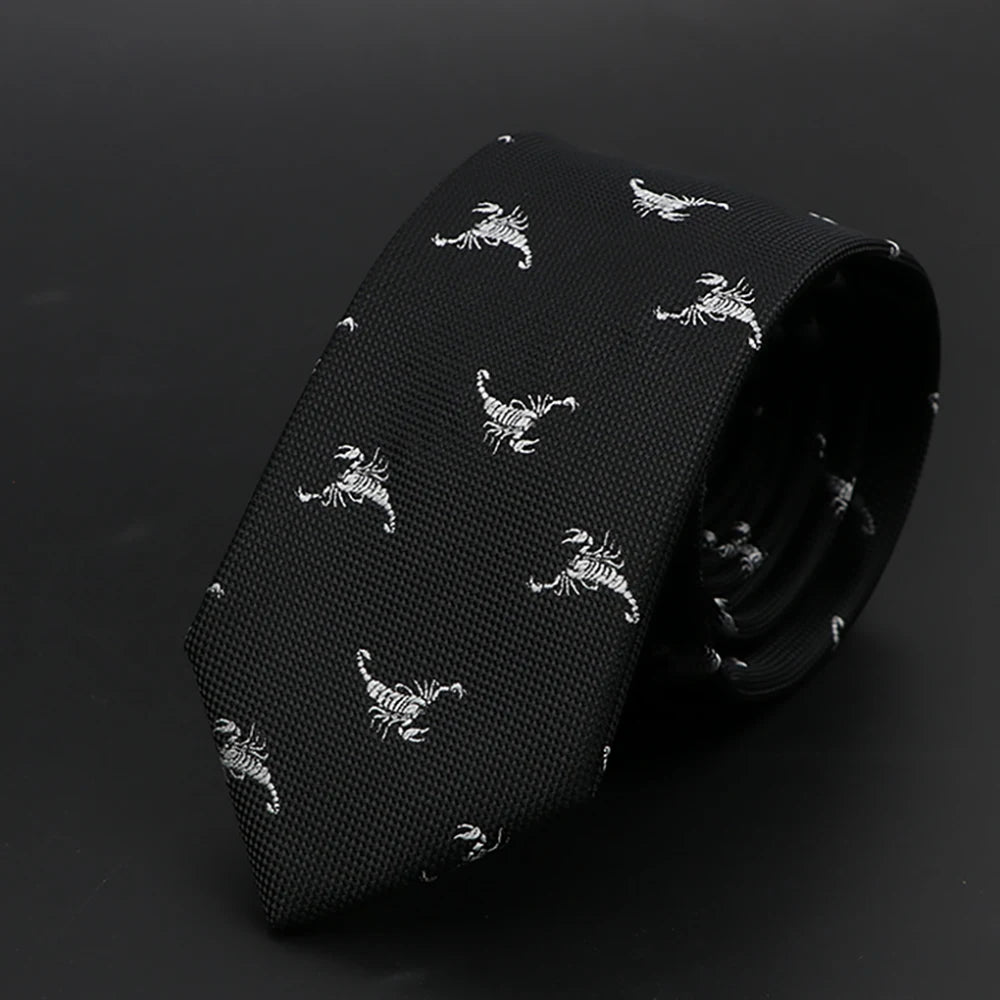 New Men Ties Solid Color Stripe Print Floral 6cm Jacquard Business Neckties Narrow Skinny Tie Wedding Prom Daily Wear Accessory