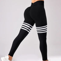 Women V Back Line Leggings Butt Lifting Gym Fitness Athletic Workout Elastic Leggins Outdoor Yoga Pants Sports Training Tights