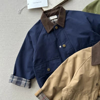 Fashion Baby Girl Boy Cargo Trench Jacket Infant Toddler Child Patchwork Coat Spring Autumn Child Dust Coat Baby Clothes 1-10Y