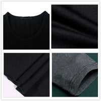 BROWON Autumn Korean Men T Shirt Vintage Style Patchwork Black&Gray O-Neck Long Tshirt Men Clothing 2023 Plus Size M-5XL