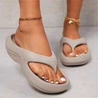 2025 Summer Thick Platform Eva Flip Flops For Women Clip Toe Non Slip Beach Sandals Woman Comfortable Soft Sole Cloud Slippers