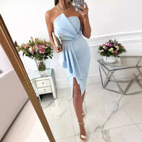 Sexy Printed Satin Bal Dr Women's Independent Station Ele Wrap Polyester Fiber mid Waist No Sve Ci Commute