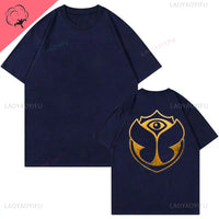 2025 Tomorrowlands Music EDC Electric Syllabic Wear Around The Disco Clothes Pure Cotton Man Women T-shirt Round Collar Tops