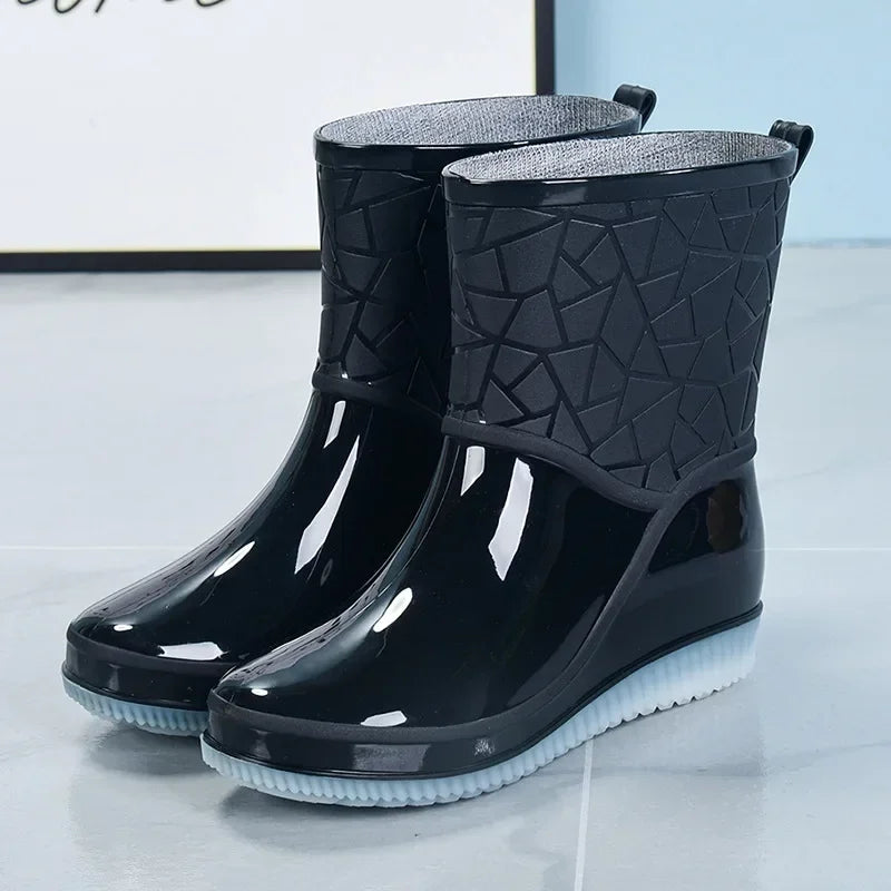 Botas Mujer Women's Boots Outdoor Women Rain Boots New Four Seasons Non-slip Wear-resistant Ladies Waterproof Shoes
