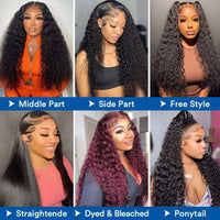 13x6 Deep Wave Frontal Wig 5x5 Water Wave Lace Front Human Hair Wig For Women Brazilian 180 Density 13x4 Curly Human Hair Wig