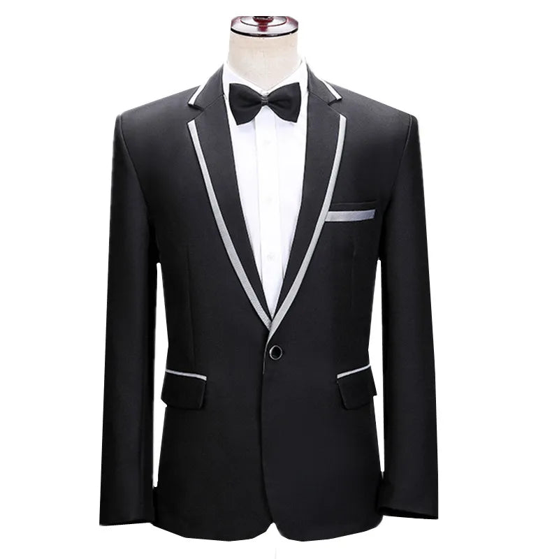 New Men Luxury Patchwork Suit Single Button Flower Jacket Fashion Singer Host Pianist Stage Performance Blazers Coats