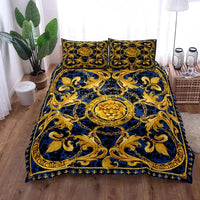 Luxury Baroque Pattern Bedding Set Golden Duvet cover set Twin Double Queen King Size Comforter cover set for Gift Bed Linen