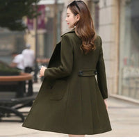 2023 New Elegant Women's Winter Korean Version Plus Size Slim Woolen Coats Female Fashion Temperament Woolen Coat