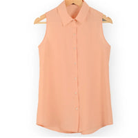 Blusas Femininas 2022 Summer Sleeveless Turn-Down Collar Tops Women Chiffon Shirt Female Shirts Blouses XS XXL