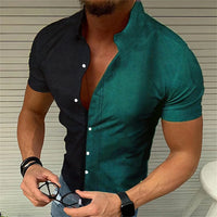 Men's retro plaid short sleeved flip collar printed shirt for street leisure and high-quality vacation designer clothing