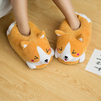 Winter Home Funny Slipper Men Cotton Cute Dog Male Plush Slipper Floor Fantufas Chauson Couple Shoe Pantuflas De Hombre Invierno