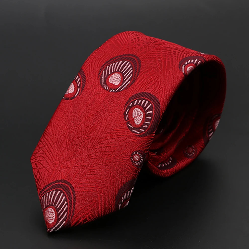 New Men Ties Solid Color Stripe Print Floral 6cm Jacquard Business Neckties Narrow Skinny Tie Wedding Prom Daily Wear Accessory