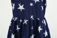 1950s60s Retro Dress American Independence Day Retro Women's Wear Halter Wrap Chest Star Stripe Print Large Swing Dress