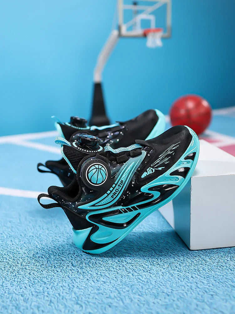 A pair of children's four-season leather high-top basketball shoes, wear-resistant basketball shoes, sizes 31-40，YZ-L833