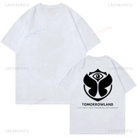 2025 Tomorrowlands Music EDC Electric Syllabic Wear Around The Disco Clothes Pure Cotton Man Women T-shirt Round Collar Tops