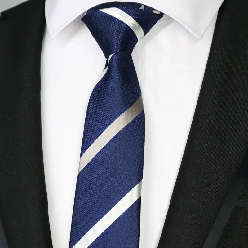 New Slim Narrow Skinny 6CM Mens Necktie Neck Ties For Man Plaids Polka Dot Striped Jacquard Cravat Business Party Corbatas