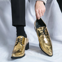 Hot Selling Gold Men's Chelsea Shoes Europe America Pointed Dress Shoes Trendy New Men's Formal Shoes Parties Free Delivery