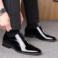 Italian Oxford Shoes for Men Luxury Patent Leather Wedding Shoes Pointed Toe Dress Shoes Classic  Plus Size 38-48