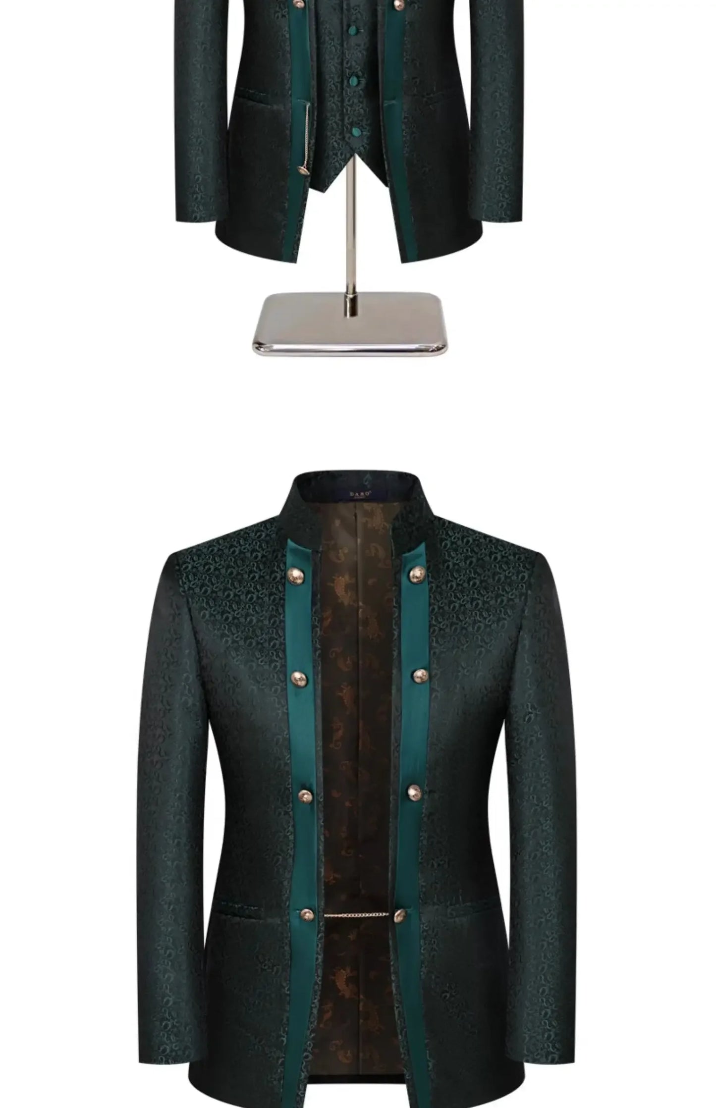 2025 New Wedding Host Performance Men's Suit Dress Three-piece Botanical Floral Pattern  Blazer  for Men with Pants and Vest