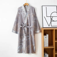 Spring Autumn 100% Cotton Robe Casual Loose Long Cardigan Bathrobe For Women Sleepwear Home Clothing New Vestidos