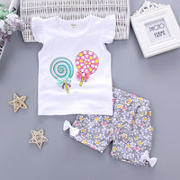 HOT Baby Girls Clothing Outfits Brand Summer Newborn Infant Sleeveless T-shirt Shorts 2pc/Sets Clothes Casual Sports Tracksuits