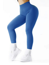 Women Ribbed Seamless Leggings High Waisted Gym Yoga Pants Push Up Leggings Athletic Fitness Workout Leggins Booty Sport Tights