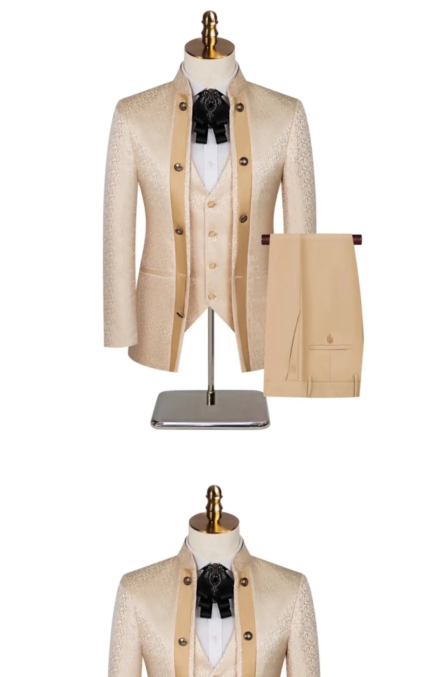 2025 New Wedding Host Performance Men's Suit Dress Three-piece Botanical Floral Pattern  Blazer  for Men with Pants and Vest