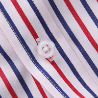 Men's Classic French Cuff Long Sleeve Stripe Dress Shirt Without Pocket Formal Business Standard-fit Wedding Party Social Shirts