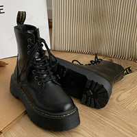 Minimalist Women Boots Casual Shoes Leather Chelsea ladies Classic Punk Female Goth Shoes High Platform Boots Women Botas Mujer