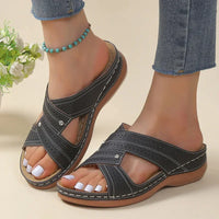 Sandals Women  Summer Shoes Women Elegant Low Heels Sandals Summer Slippers Zapatos Mujer Wedge Heeled Sandals Female 2024