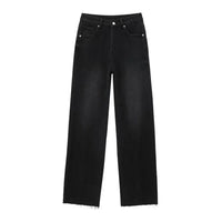 Wide-Leg High-Waisted Jeans Women's Classic Everything With Five Pockets Washed Soft Comfortable Ultra-Long Jeans6045022