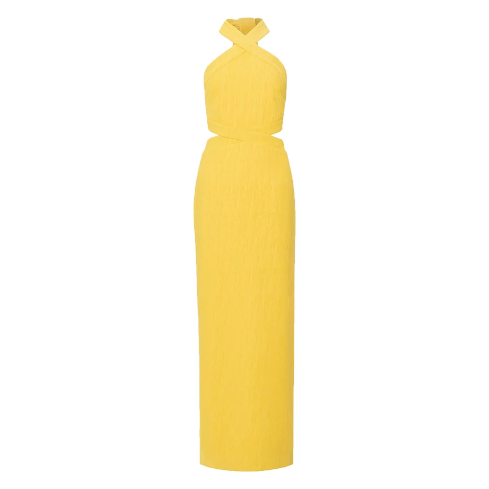 maxi summer dresses 2023 Lichi Dress 2023 New Summer Halterneck Cutout Slim Maxi Dress Backless –  Mega Mart Center